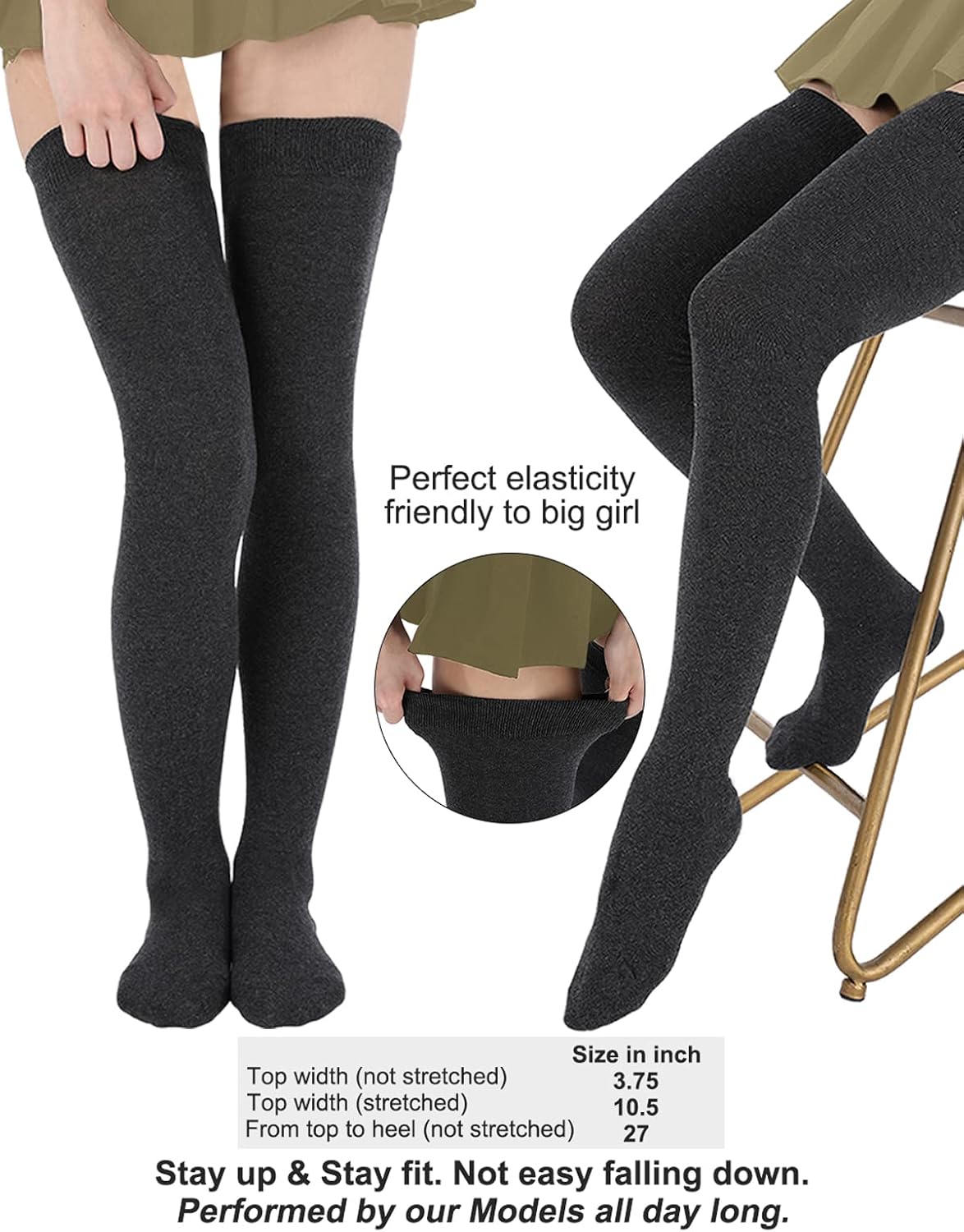 1 Pair Winter High Socks for Men and Women