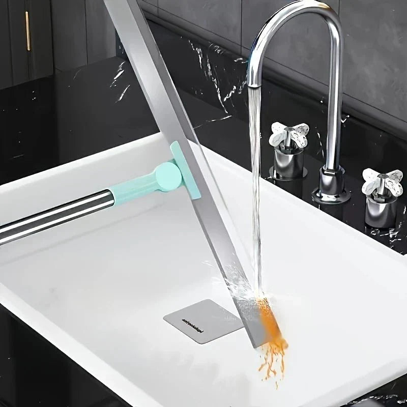 All-Purpose Scraping Wiper Handle Household Cleaning Tool for Floor Bathroom Kitchen Shower Tile Pet Hair
