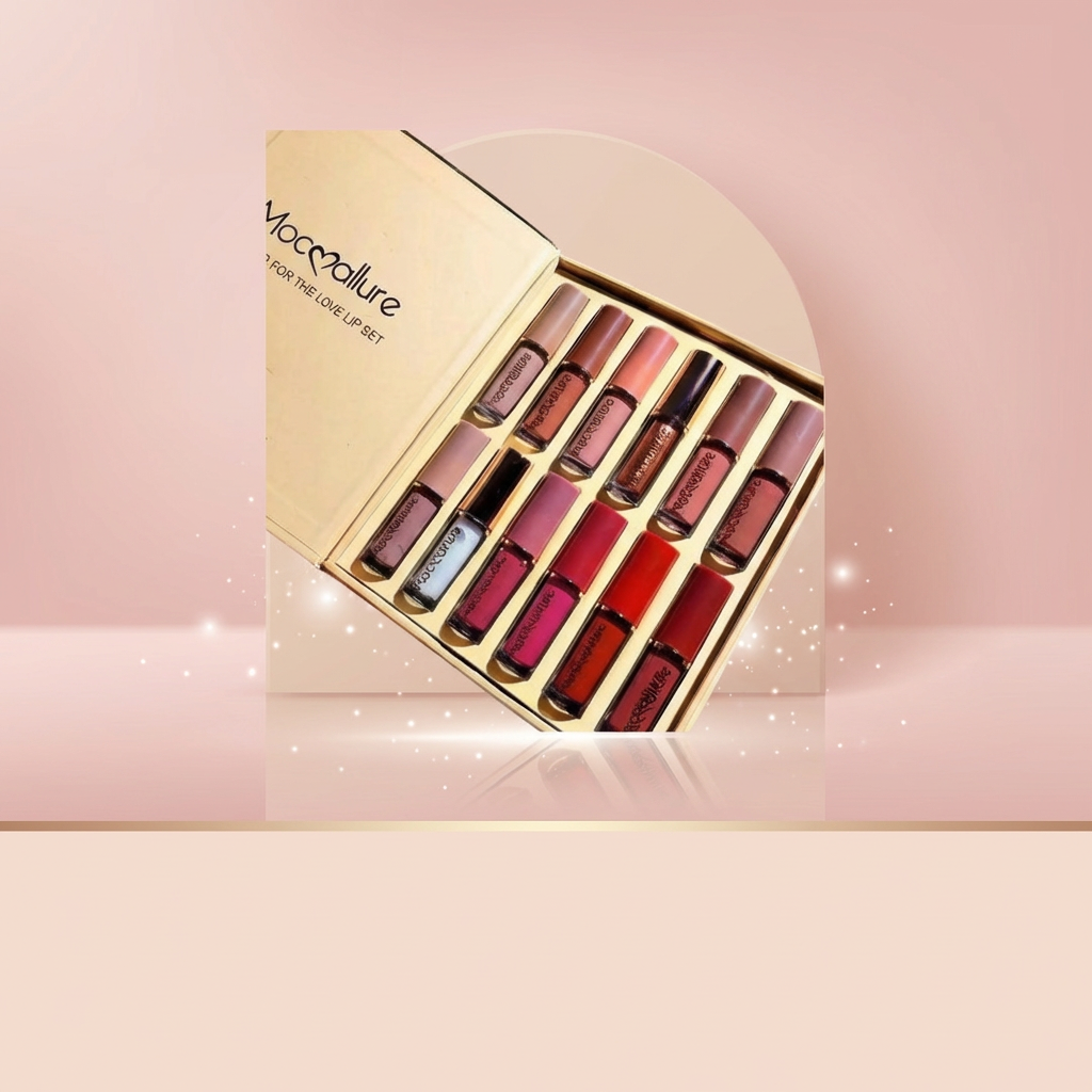MoCallure Lip Gloss Set – 12pcs Shimmer & Matte Shades
