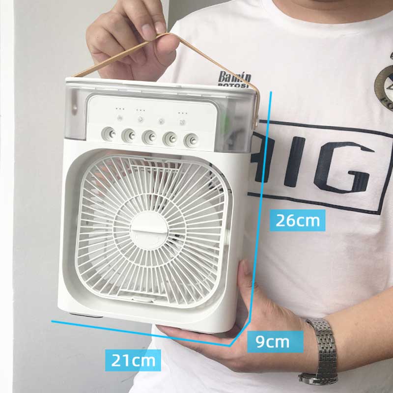 Humidifier Portable Air Conditioner Fan with 3 Wind Speed and 3 Spray Modes, Desktop Fan