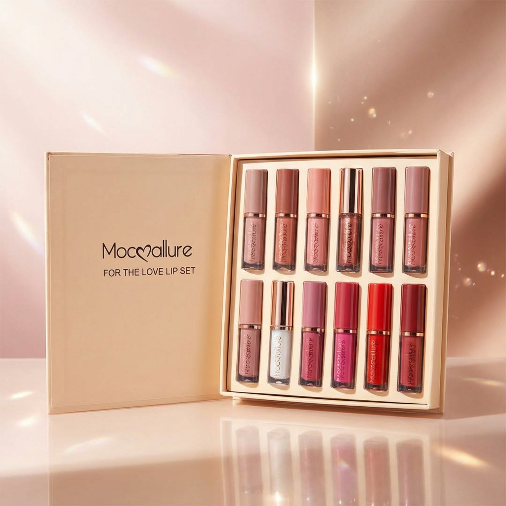 MoCallure Lip Gloss Set – 12pcs Shimmer & Matte Shades