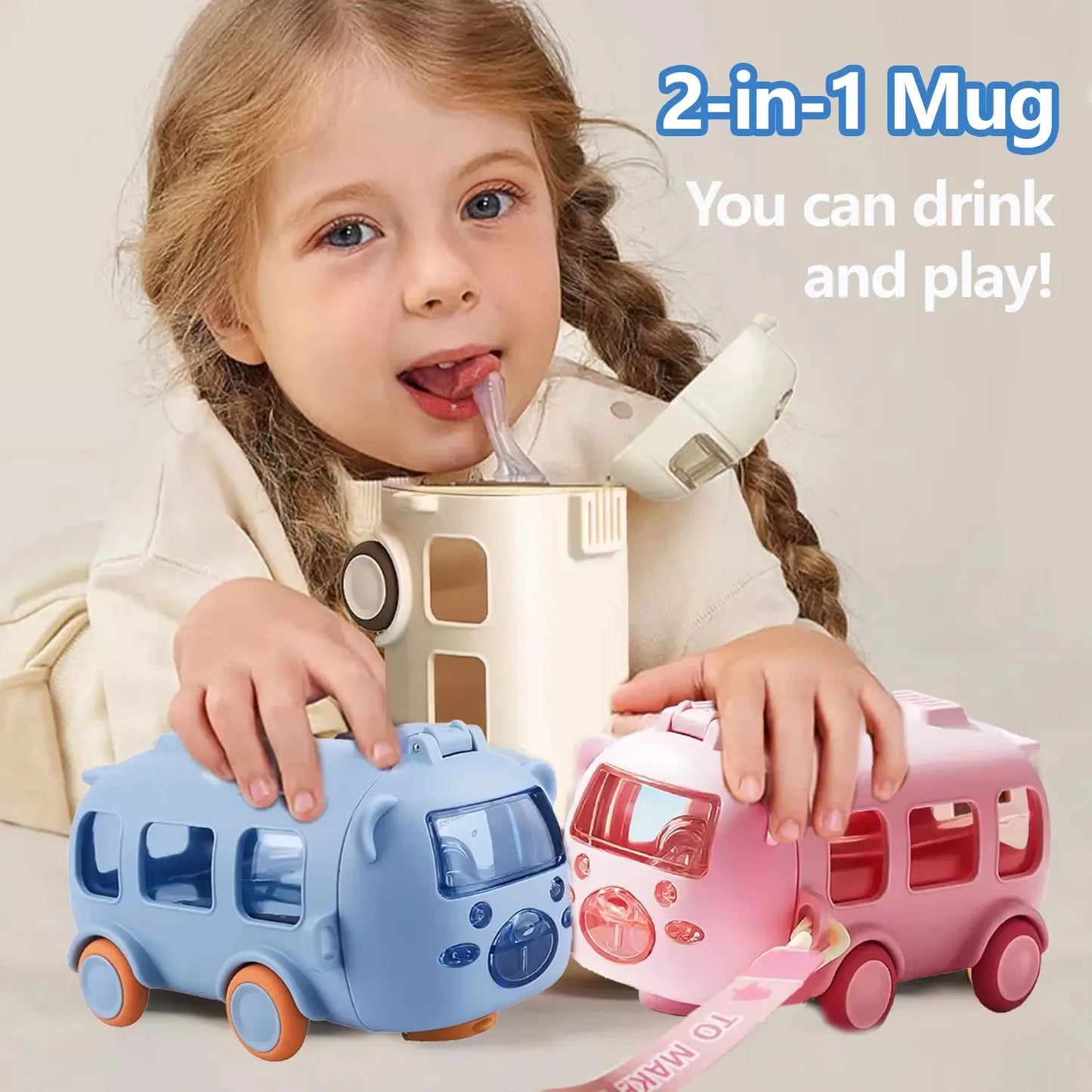 Bus Water Bottle 500ml Water Drinking Bottle for Child Travel