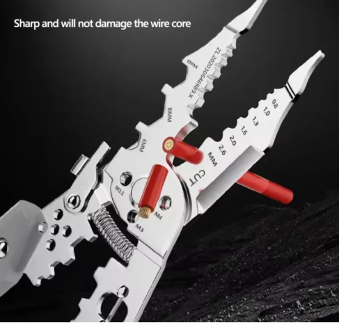 Professional 15-in-1 Multi-Functional Electrician Pliers – Heavy Duty Wire Stripper, Cutter, and Crimping Tool
