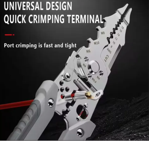 Professional 15-in-1 Multi-Functional Electrician Pliers – Heavy Duty Wire Stripper, Cutter, and Crimping Tool