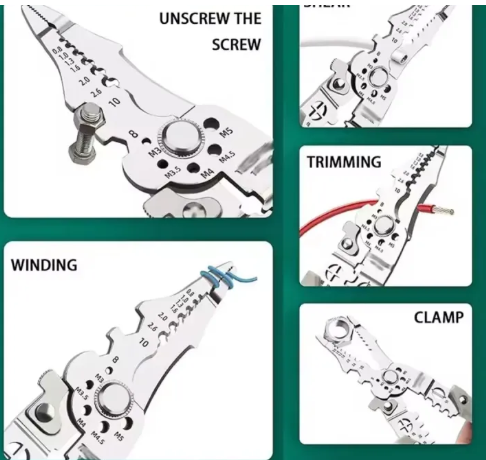 Professional 15-in-1 Multi-Functional Electrician Pliers – Heavy Duty Wire Stripper, Cutter, and Crimping Tool