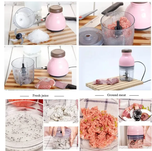 Mini Electric Food Chopper – Portable 250ml Wireless Food Processor & Garlic Mincer with USB Rechargeable Battery