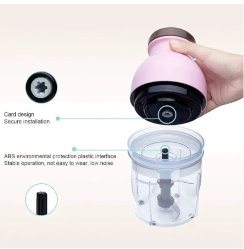 Mini Electric Food Chopper – Portable 250ml Wireless Food Processor & Garlic Mincer with USB Rechargeable Battery