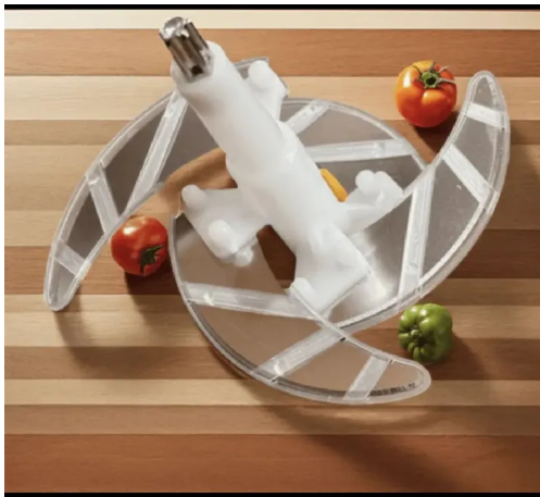 4 Curved Stainless Steel Blades, Meat & Vegetable Cutter ...