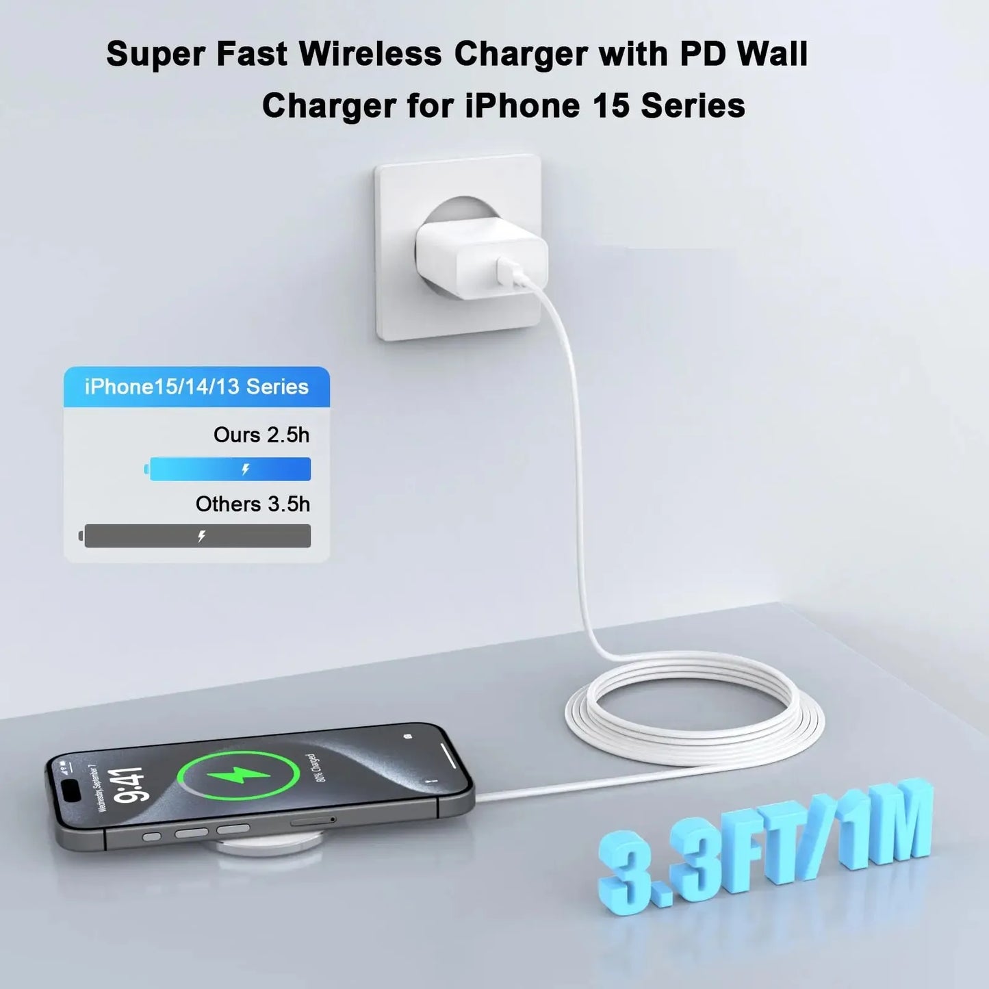 Magsafe Wireless Charger for Apple Iphone 40W Fast Charging with Cable