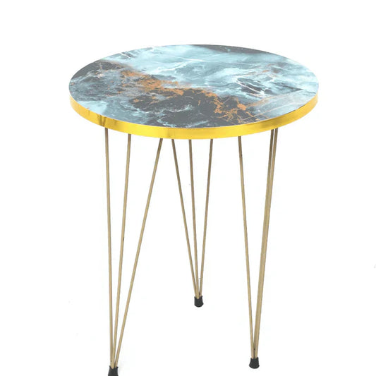 Round White/Black Side Table / Coffee Table