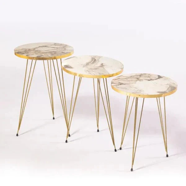 Round White/Black Side Table / Coffee Table